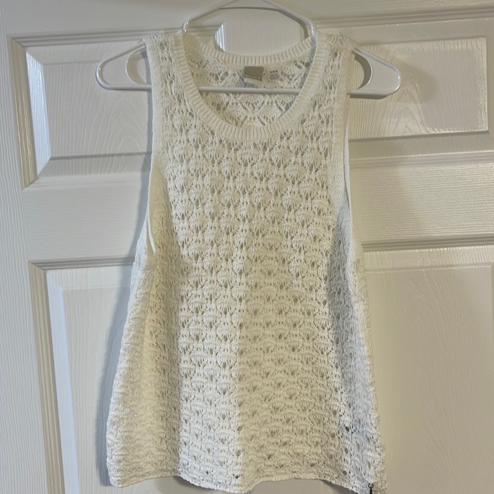 WHITE ROXY SWEATER TANK TOP
